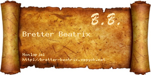 Bretter Beatrix névjegykártya